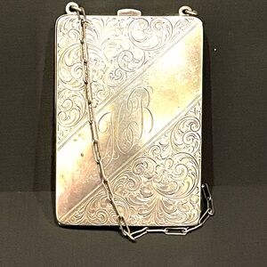 Elegant Sterling Silver Engraved Coin Clutch